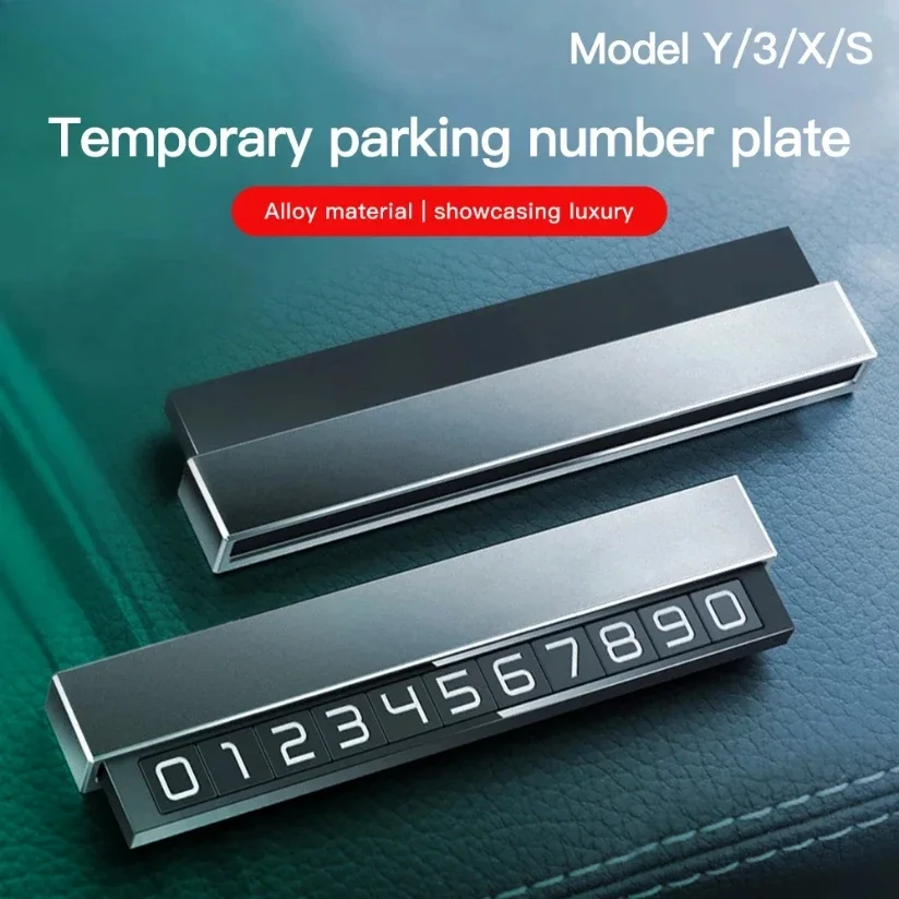 Numero di telefono della carta di parcheggio temporaneo per auto Supporto per telefono per auto Targa telefonica luminosa Accessori per lo styling dell'auto