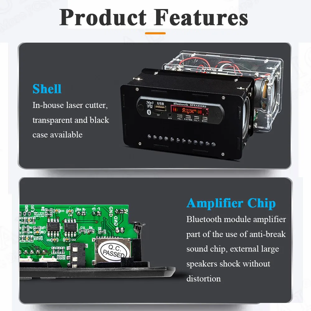 DIY Bluetooth Speaker Kit with FM Radio DIY Soldering Project Practice Solder Assembly DIY Electronic Kit Component 2*3W Speaker