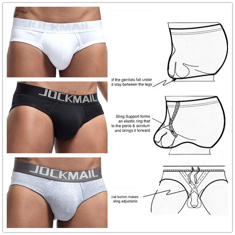 JOCKMAIL Sexy Men Underwear Penis Ring Cockstraps Tanga Briefs Slips Gay Underwear Jock Strap Cuecas Homem Men Sheer Underwear