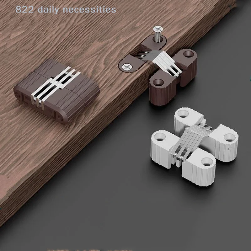 Cross Hidden-Hinges Plastic Iron Folding Door Concealed Hinge for Table And Chair Furniture Hardware Accessory