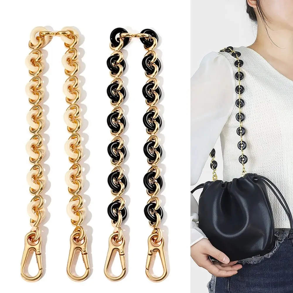 High-grade Underarm Bag Chains Replacement Metal Resin Handbag Handle Chain Sweet Donut Shape Purse Chain Belt Bag Accessories