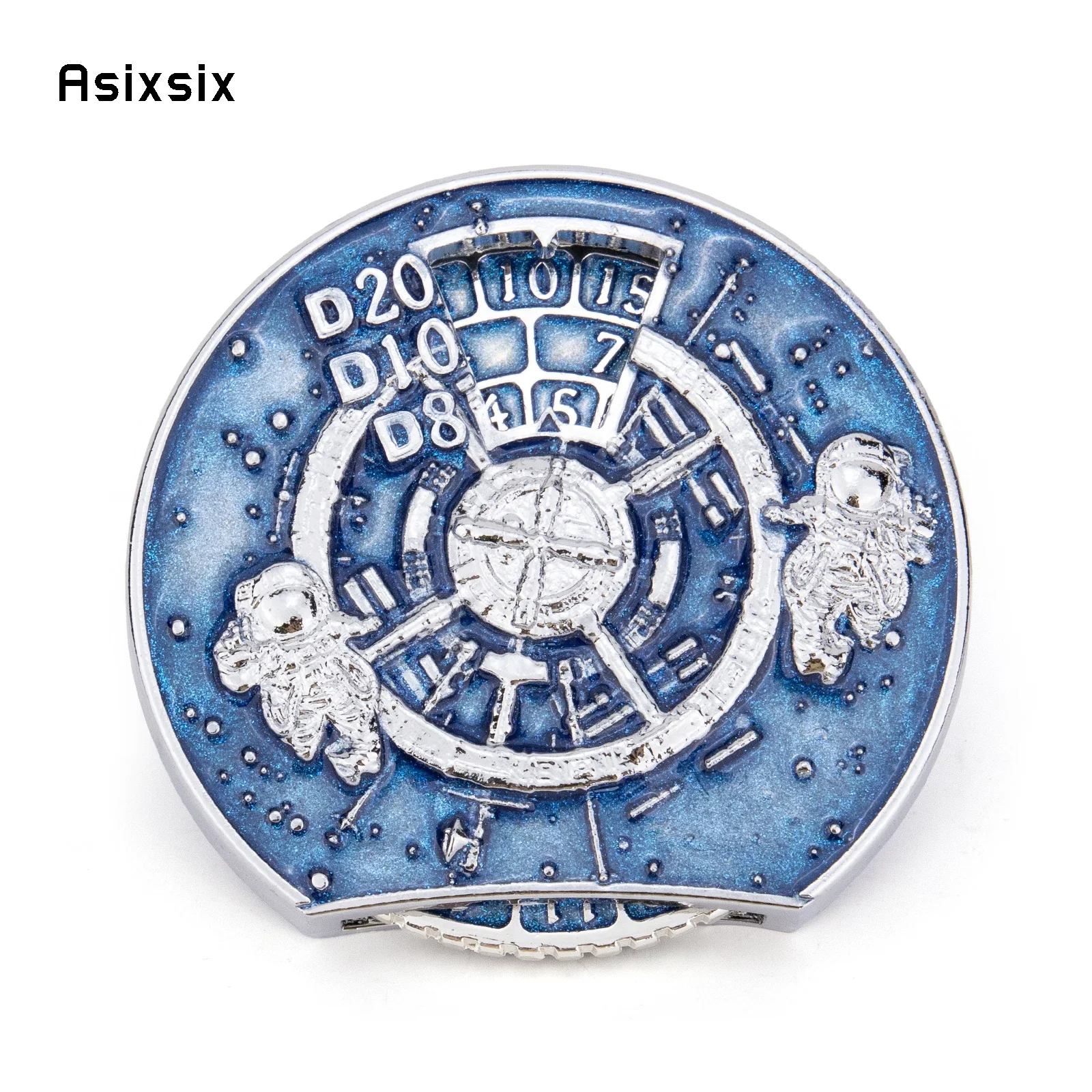 Blue White Astronaut Style A Spinning Wheel Toy with Dice for A Multiplayer Rotation Game, Featuring A Dice Scoring System