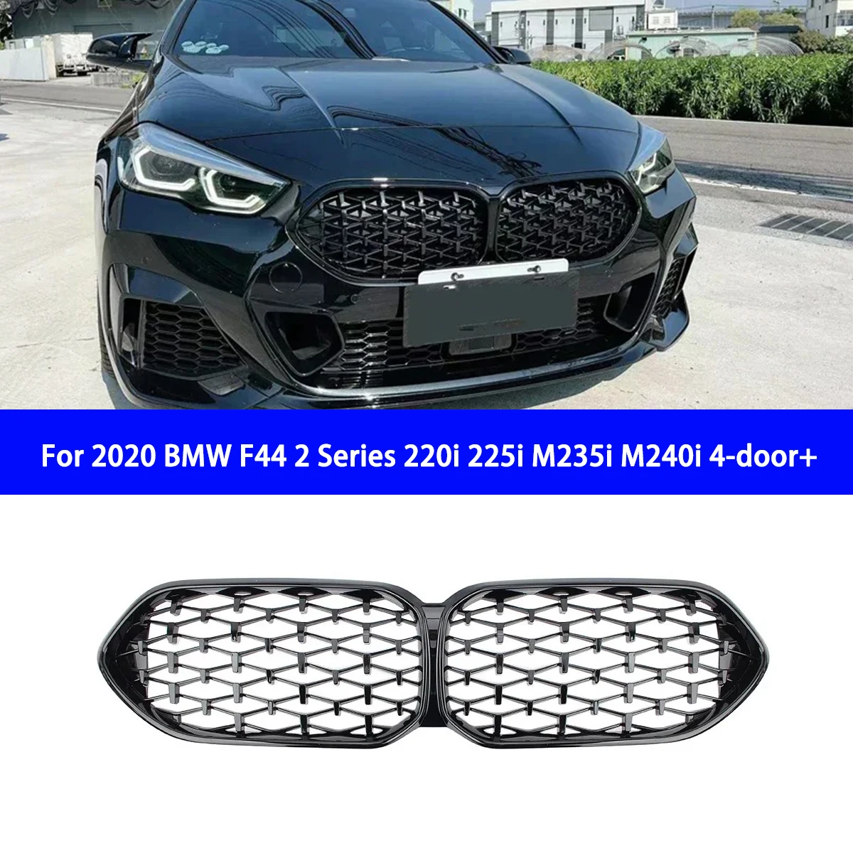 Подходит для 2020 BMW F44 2 серии 220i 225i M235i M240i 4-дверная + передняя Центральная решетка Спортивная решетка сменный ABS