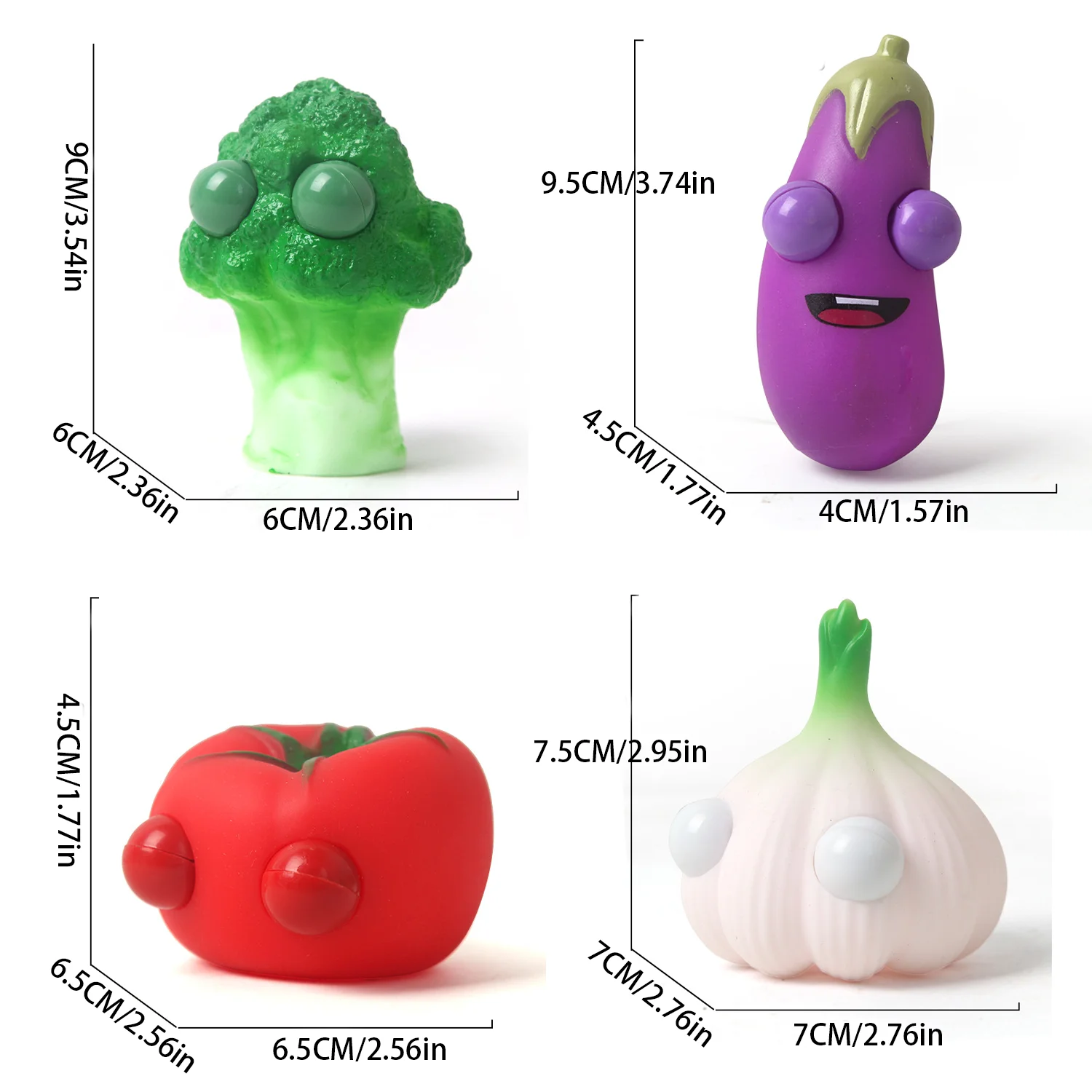 Gaze at vegetables, pinch, music, novelty, decompression, soft glue, parody, stress relief, venting, eggplant, cauliflower