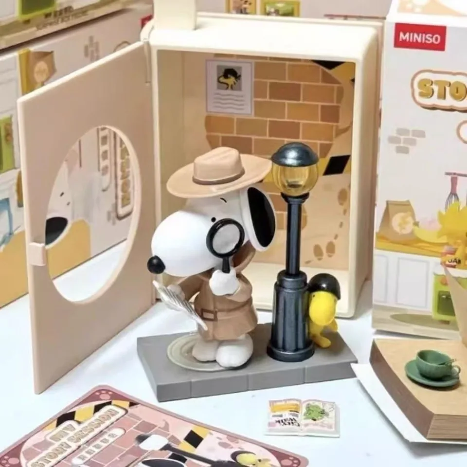 MINISO Snoopy Series กล่องตาบอด Animation ของเล่นเครื่องประดับตกแต่งเด็กรุ่นของขวัญวันเกิดอะนิเมะเครื่องประดับ Human Companions