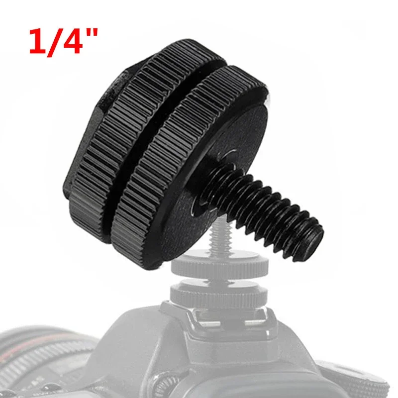 

1/4" Dual Thumb Screw Flash Thread Screw Mount Adapter Aluminum Ballhead Tripod Plate Screw For Dslr Camera Monopod