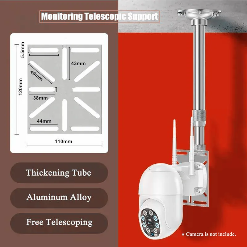 

20cm-120cm Optional Ceiling Mount Holder Monitoring Lifting Telescopic Support Vertical Hanging Bracket for PTZ Dome IP Camera