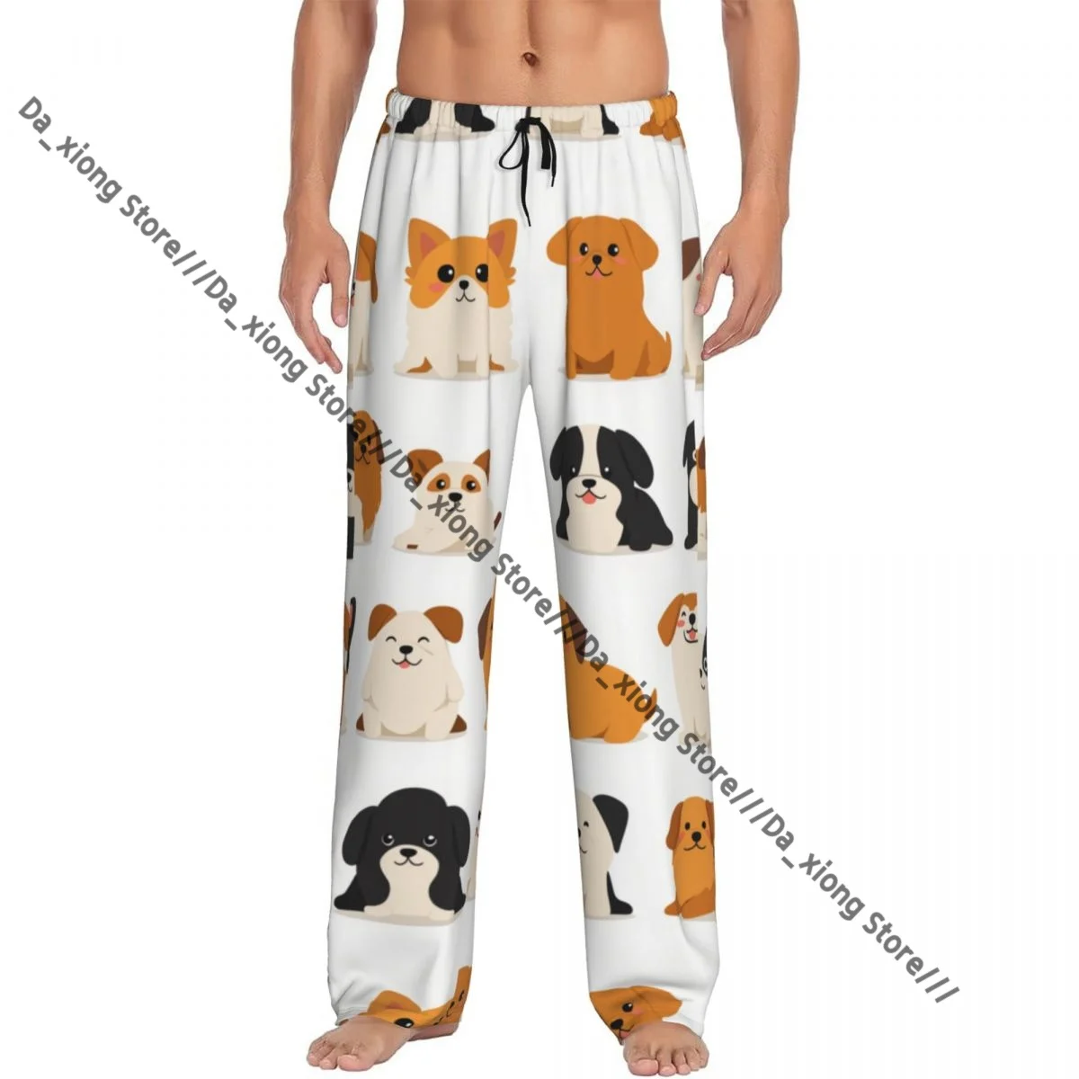 

Мужские пижамные брюки с принтом милых собак, домашние штаны, брюки для сна