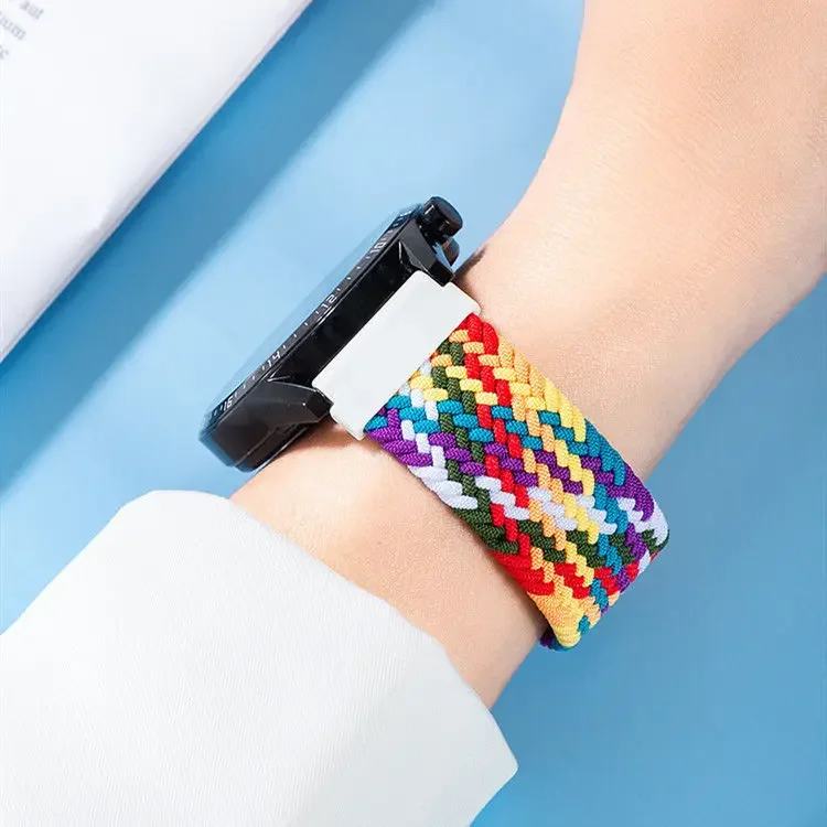 مضفر سولو حلقة حزام لساعة Redmi 5 لايت النايلون الفرقة لساعة Xiaomi Redmi 5 النشطة معصمه مطاطا نسج 22 مللي متر سوار