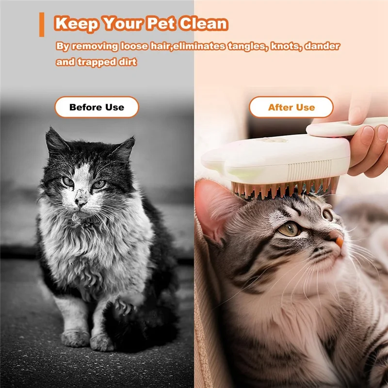 3-In-1 Multifunctional Pet Steam Brush Cat Steam Brush Suitable For All Pets Advanced Atomization Technology-A45M