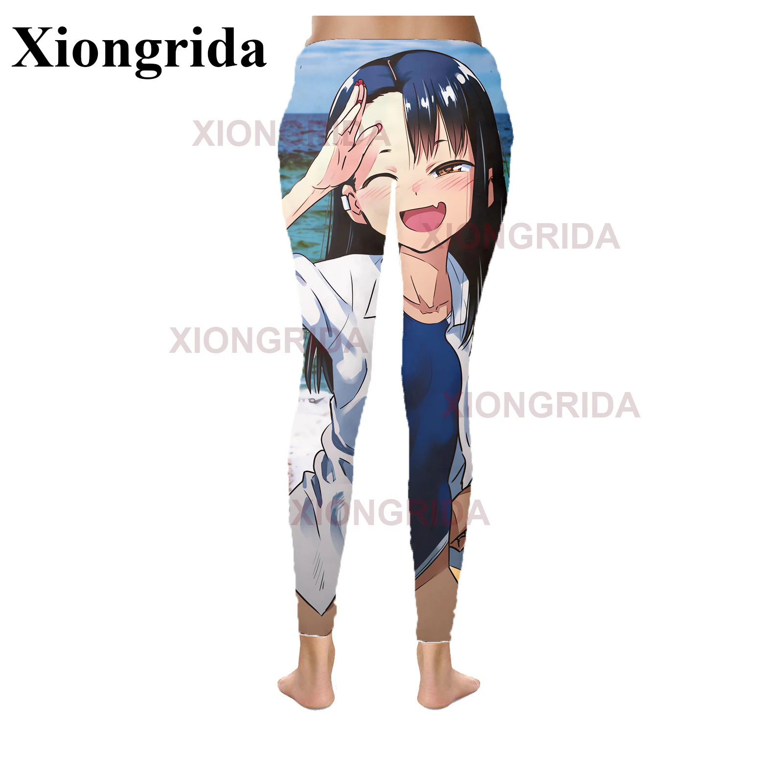 Hentai Sexy Anime Leggings Women Nagatoro Hayase Kawaii Pants High Waist Fitness Slim Leggings Gym Clothing Workout Tights