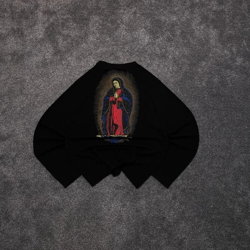 

Свободные топы с длинными рукавами в стиле Харадзюку в стиле хип-хоп, рок, модные американские уличные топы с длинными рукавами, мужские Y2k, женская футболка большого размера в стиле ретро с аниме