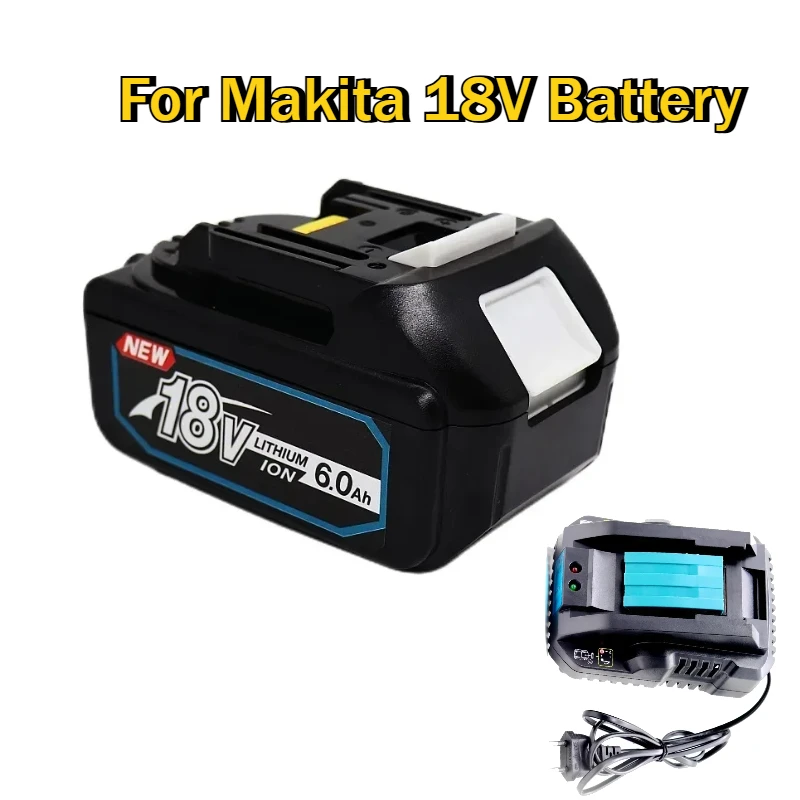 

BL1830 Battery 6000mAh 18V and Charger for Makita 18V Battery Rechargeable Replacement BL1840 BL1850 BL1860 BL Tools Batteries