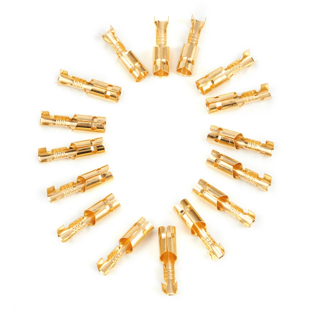 200x Connector 3.9mm Male & 4.0mm Female 50 Set Terminal Transparent Uninsulated W/ Sleeve Connectors Crimp Kit