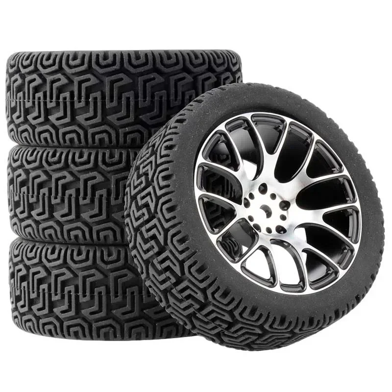 

4Pcs Racing Tires Tyre Metal Wheel Rim 4Pcs For RC 1/10 On-Road Car HSP 94123/94103/94122 D4/D3 FW06 WL144001 MJX16207