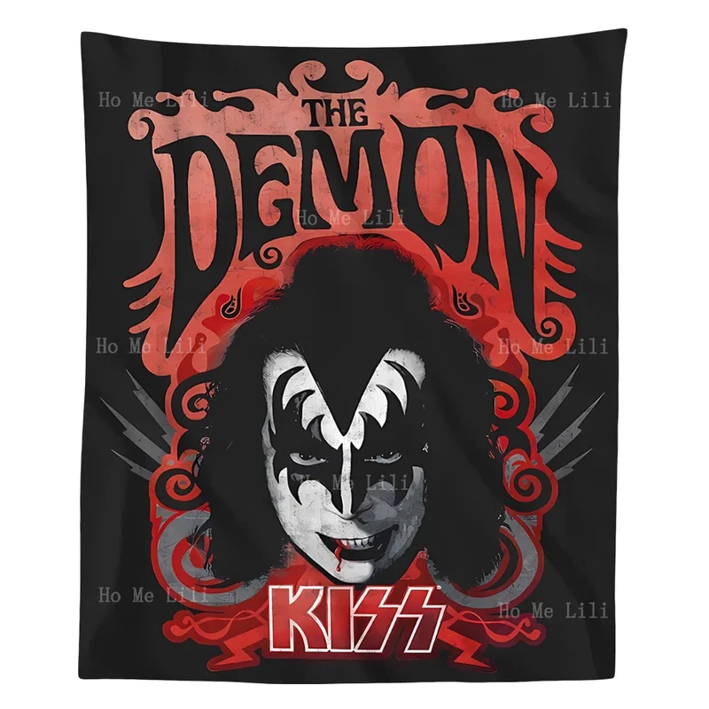 Kiss Band Gene Simmons demon Poster concert tapestry wall hanging house bedroom decor gift for home