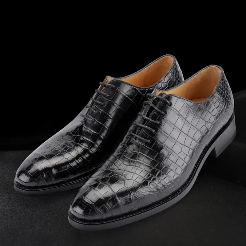 Thai Crocodile Mens Formal High-end Genuine Leather Suede British Style Business Autumn Winter Warm Men Casual Shoes Men Loafers