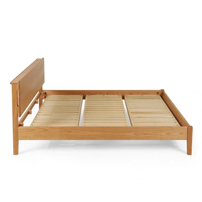 

Nordic black walnut log, double bed, modern minimalist master bed