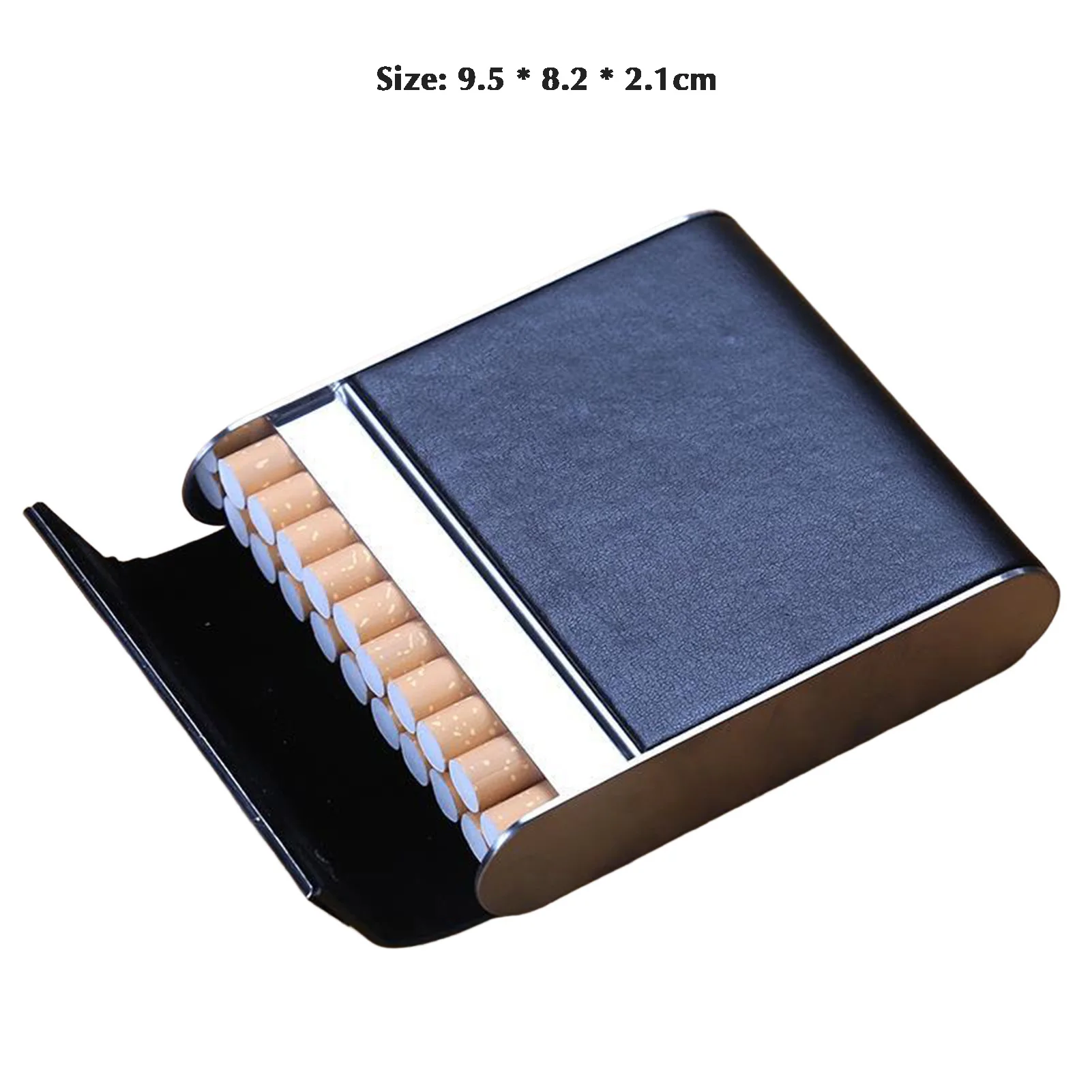 20 Sticks Portable Cigars Cigaretes Metal Leather Cases Waterproof Metal Cigarette Accessories Box for Men and Women Ideal Gift