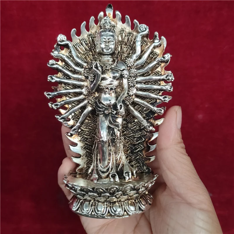 

Supply Antique Crafts Antique White Copper Thousand-Hand Kwan-Yin Decoration Home Artware Decorations