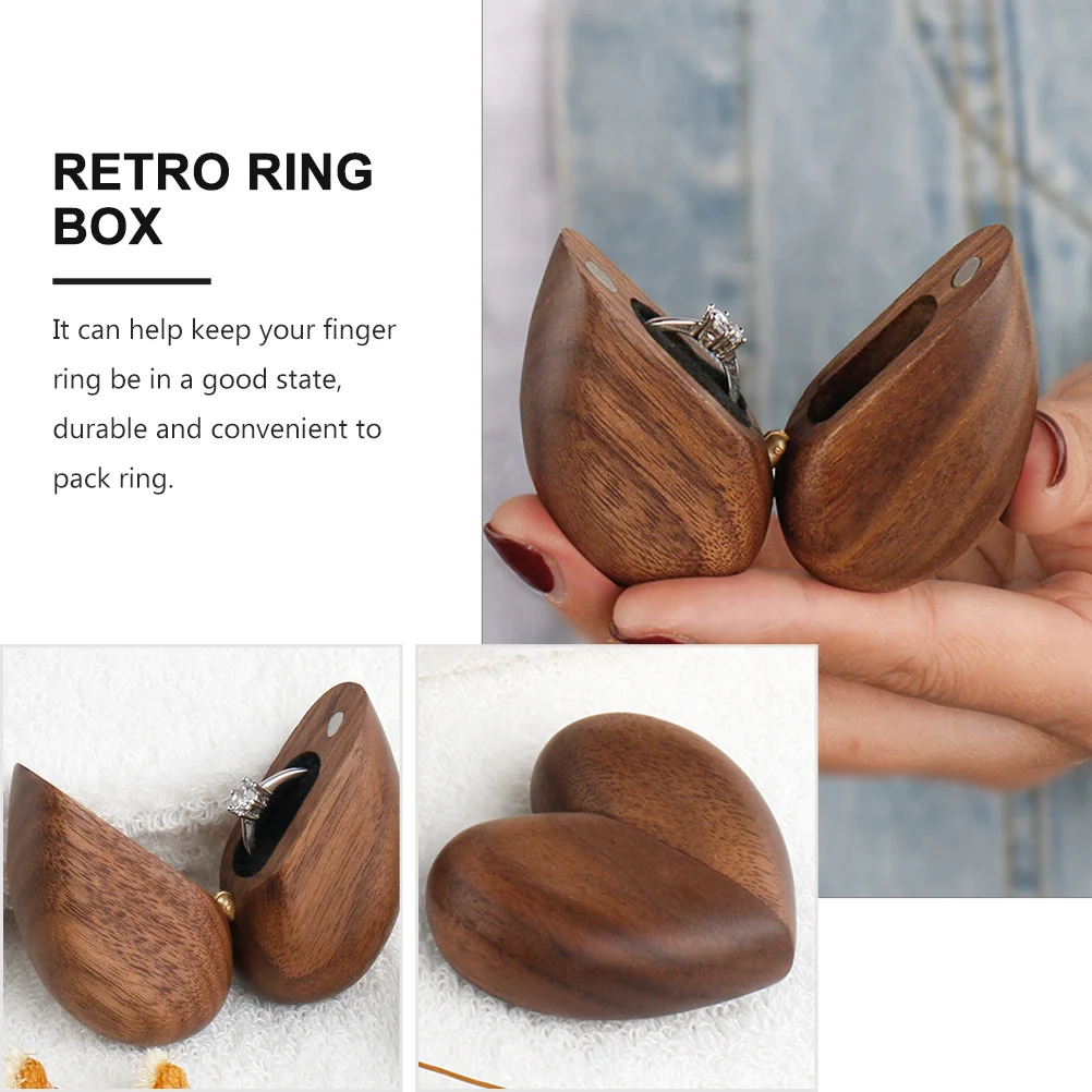 

Ring Storage Box Wooden Ring Case Ring Gift Box Wooden Ring Holder Proposal Ring Case