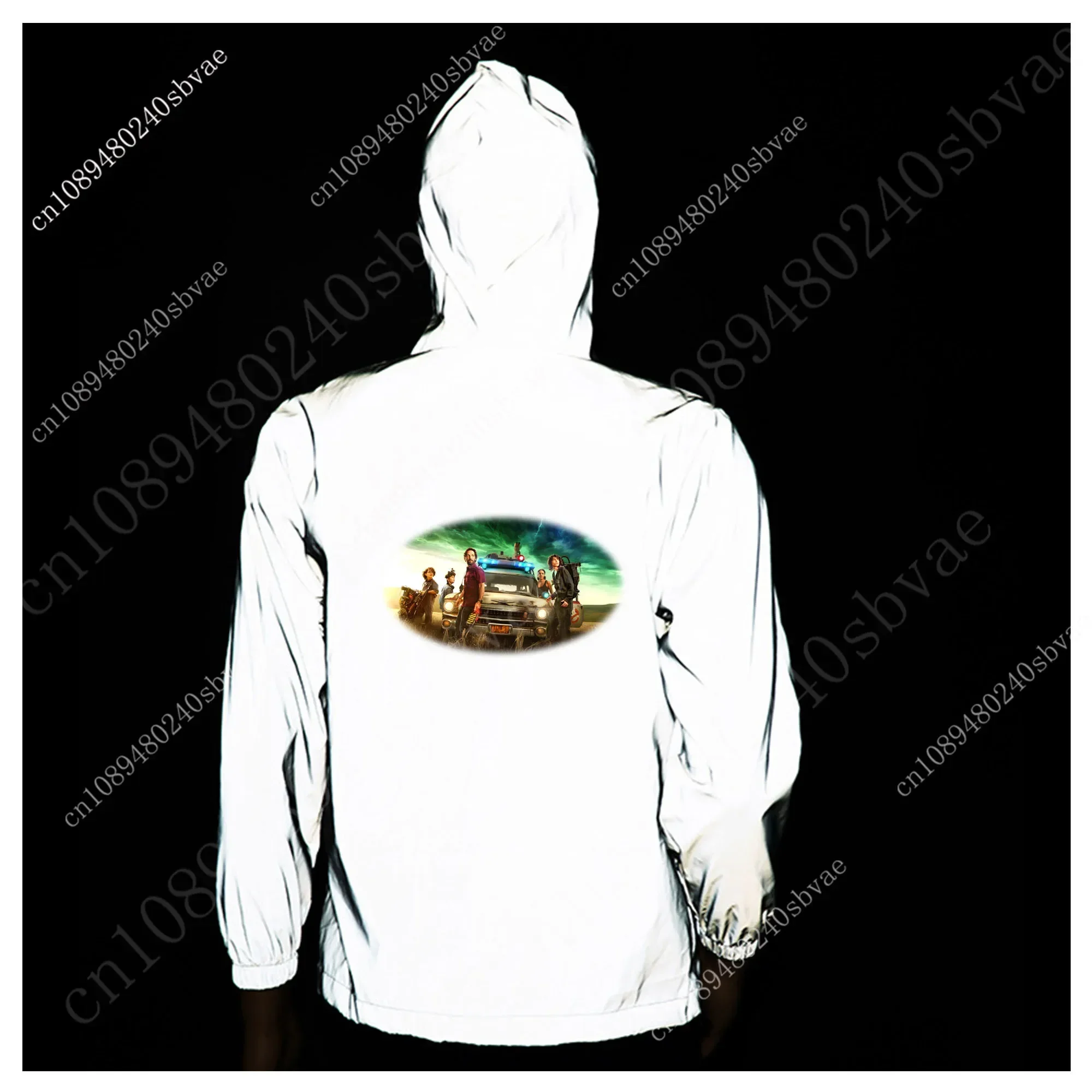 G-Ghostbusters classic movie Reflective Jacket Mens Womens Coat Hooded Windbreaker Runing Pocket Jackets Customized Hoodie
