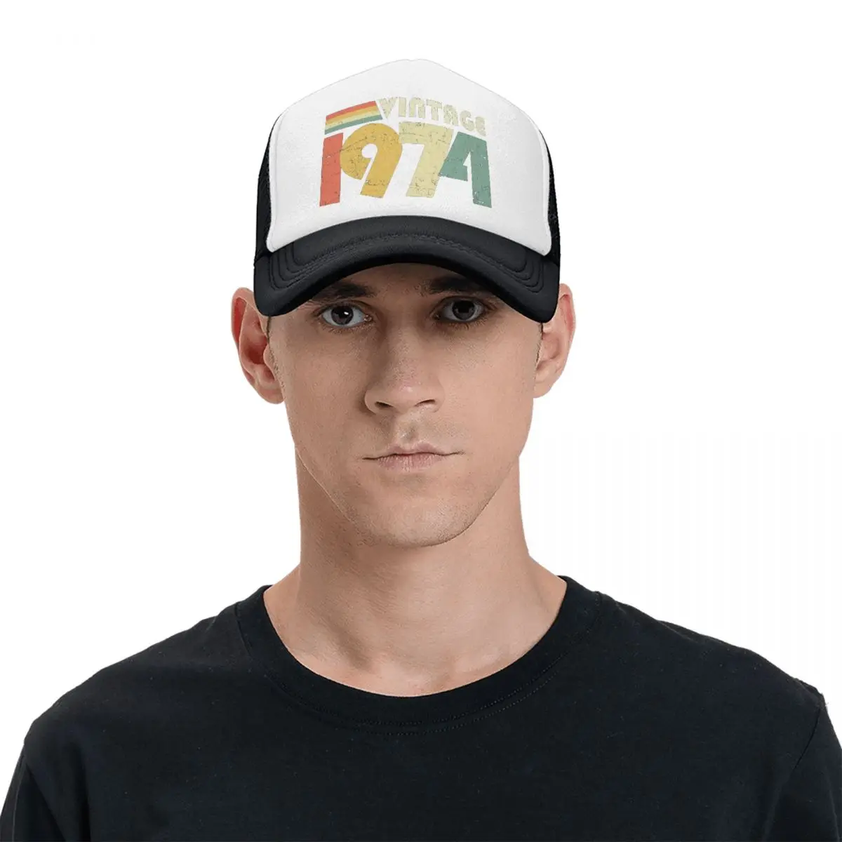 NOWE czapki unisex Vintage 1974, prezent urodzinowy, siateczkowa czapka z daszkiem, codzienna czapka taty, czapki typu Trucker