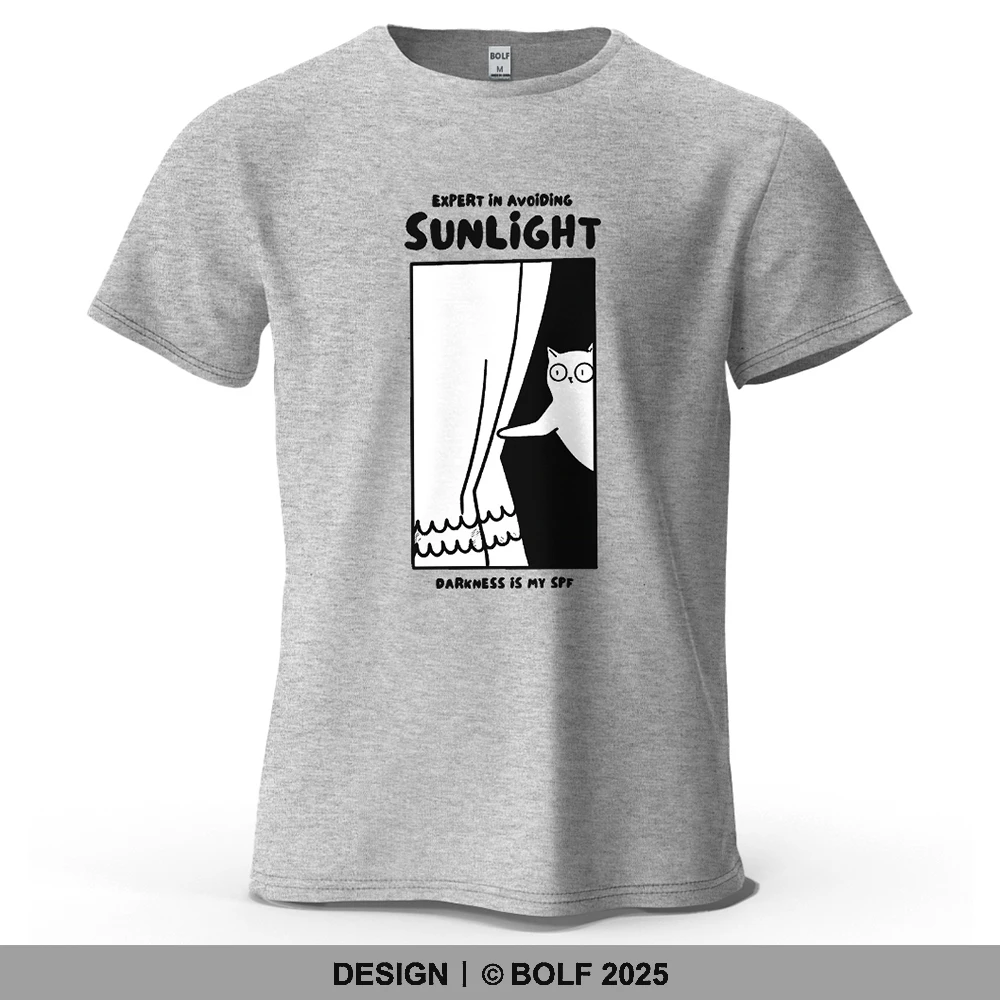 Expert in Avoiding Sunlight Bedrucktes Herren-T-Shirt aus 100 % Baumwolle, übergroße, humorvolle Grafik-T-Shirts für Damen, Tops, T-Shirts, Streetwear