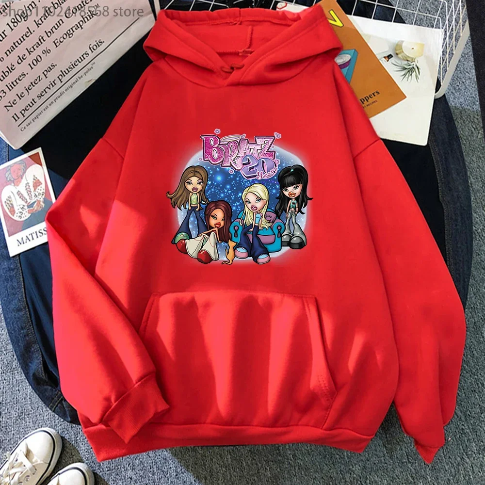 Cartoon Bratz Sweatshirt Women Autumn Winter Hoodies Men Loose Top Y2K Long Sleeve Graphic Clothes Streetwear Female Jacket Tops
