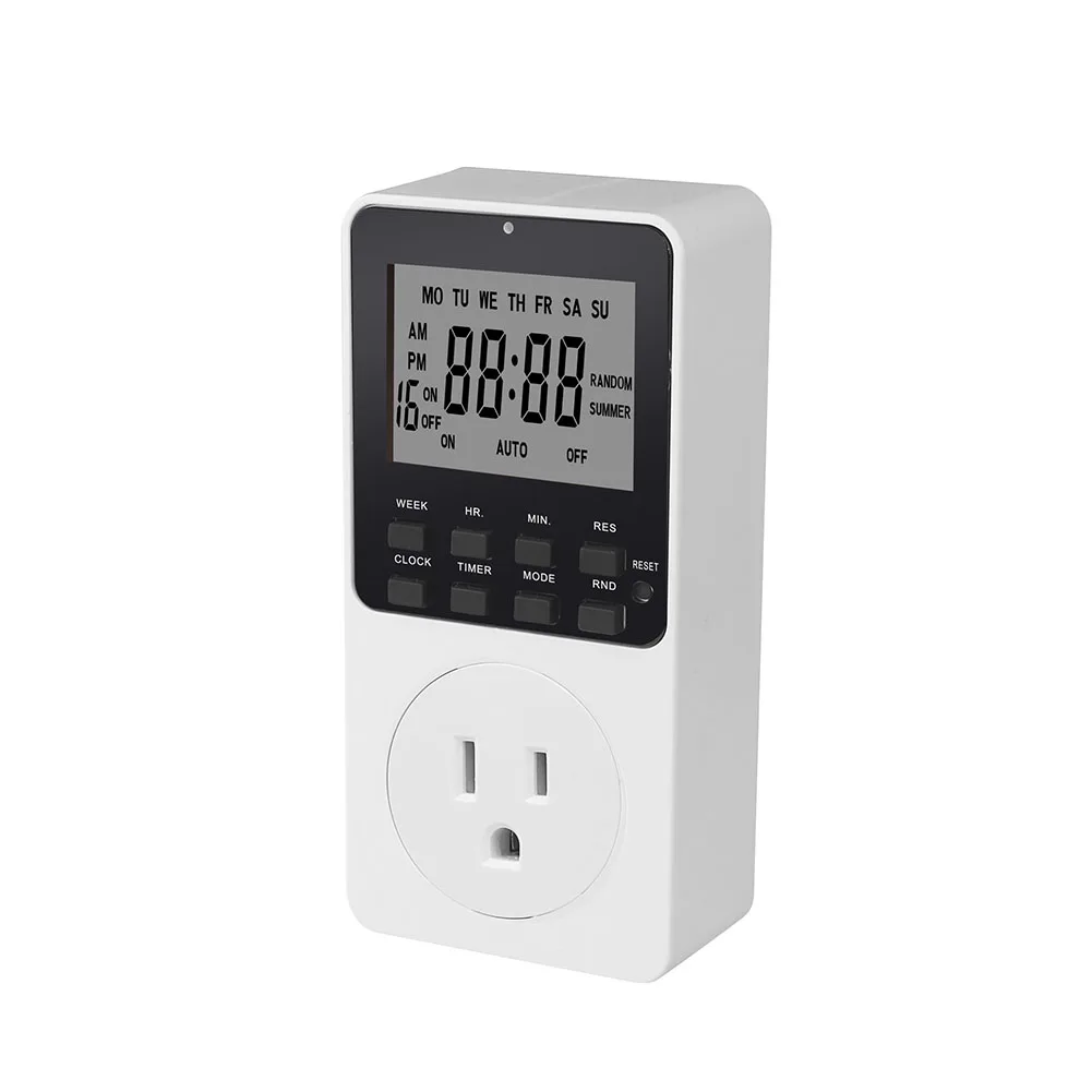 White Programmable Timer Programmable Timer Socket Time Socket Outlet Temperature Range -10 C To 40 C User-friendly Design