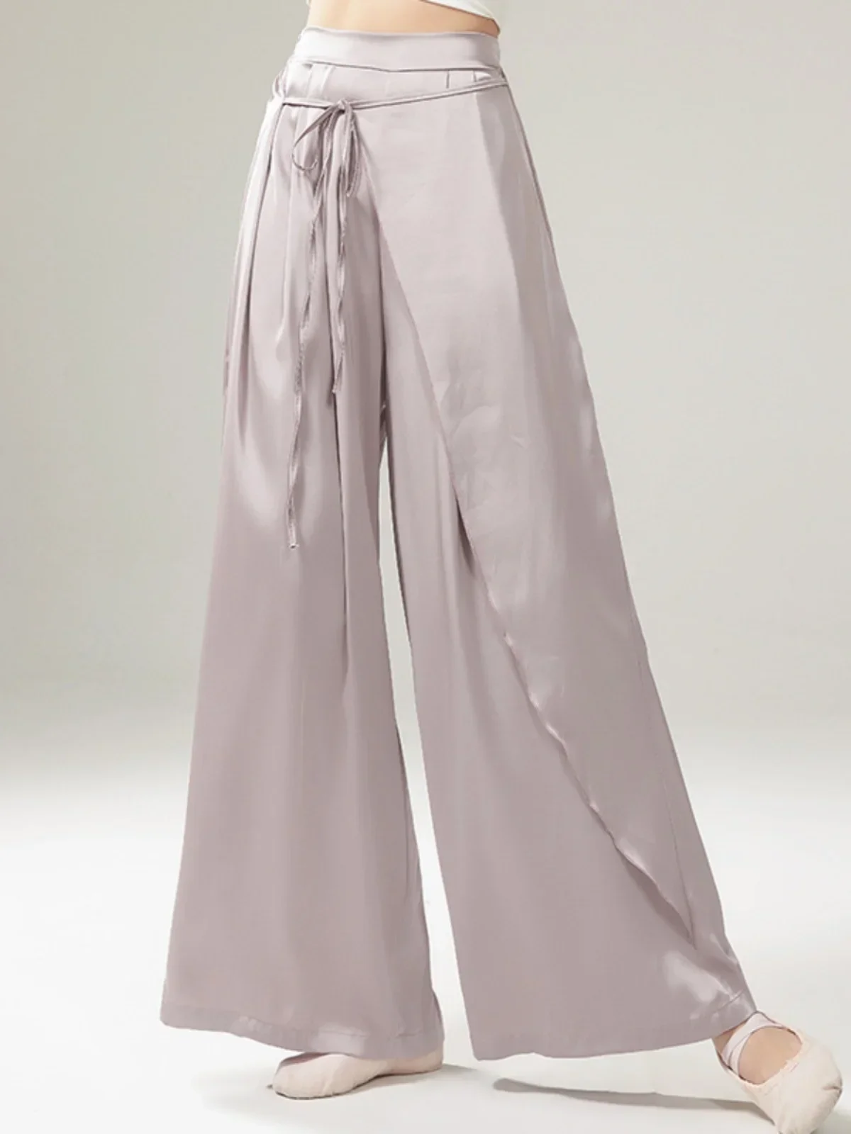 Pantaloni da ballo classici, pantaloni con gonna a fessura laterale larghi e scorrevoli, pratica di danza cinese di danza moderna, pantaloni a gamba larga, prestazioni