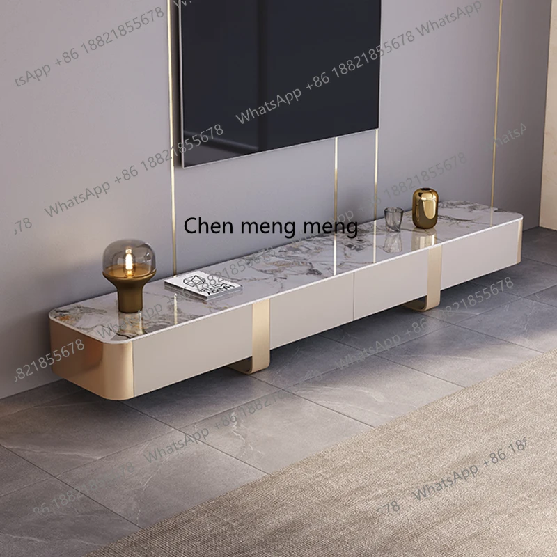 

Italian light luxury rock slab TV cabinet coffee table combination small apartment living room modern simple TV cabinet