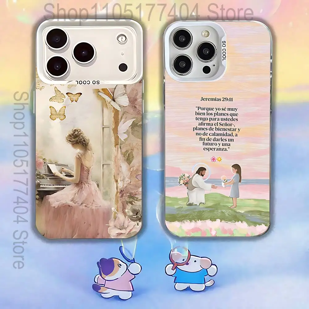 

Faith Jesus God Slogan Floral Phone Case For iPhone 17,16,13,12,X,11,15,14,Pro,Max,Plus,SE4,Air,Mini White IMD HD Matte