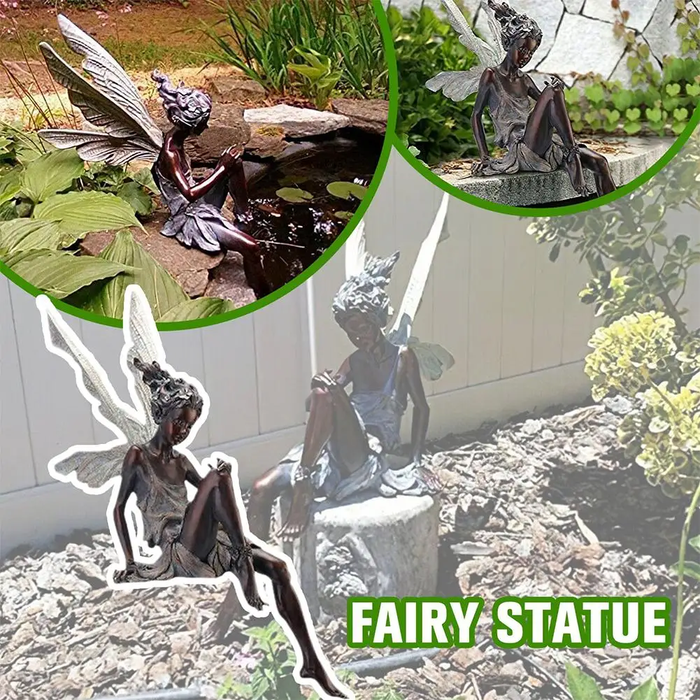 Statue de fée de fleurs, décoration extérieure pour enfants, jardin, cour, pelouse, Sculpture décorative en résine, décor de jardin de maison