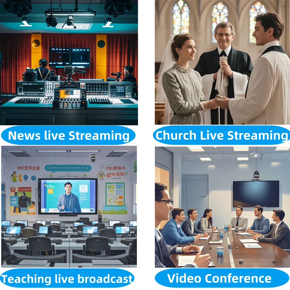 4K 1080P NDI Conference Camera PTZ Video Live Streaming SDI HDMI USB IP POE 10X 20X zoom for Church NetMeeting Broadcast Youtube