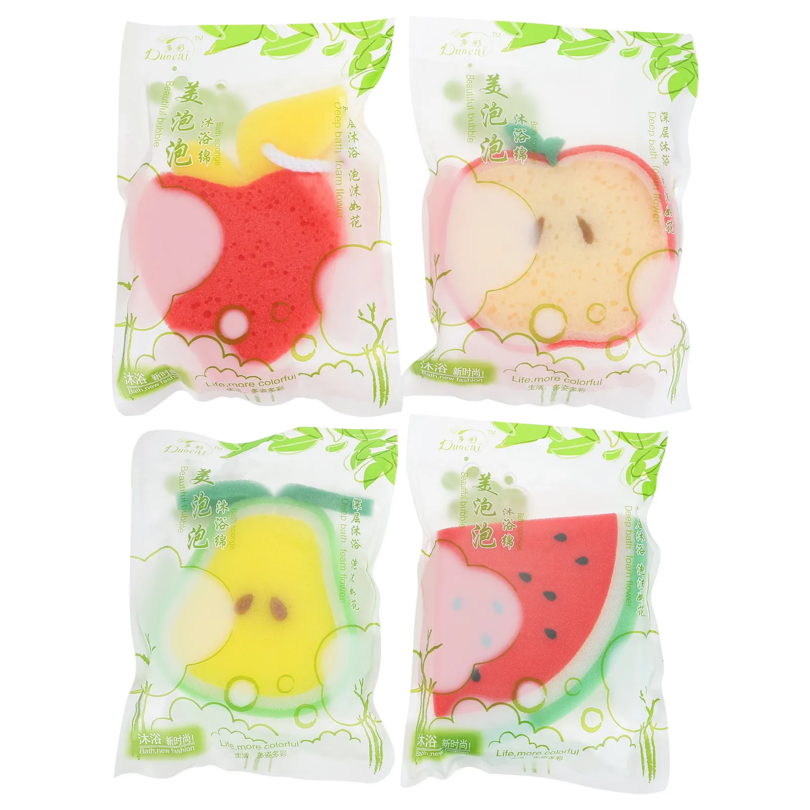 

4Pcs Children Bath Ball Fruit Shaped Sponge Gentle on Skin Helps Skin Breathe Absorbs Nutrition Ideal for Baby Shower Bath Time