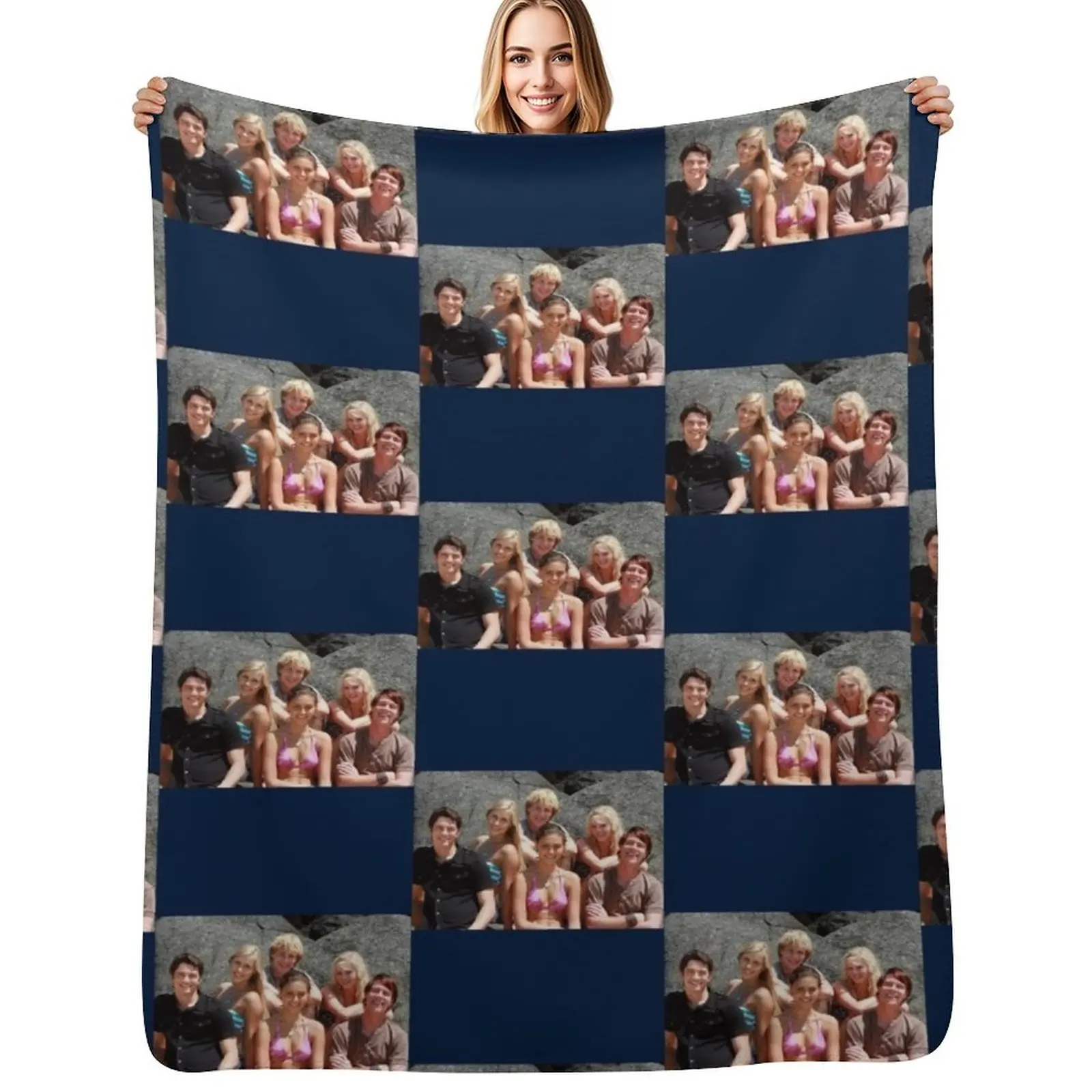 

H20 Just Add Water Throw Blanket Flannel Fabric Plaid on the sofa Soft Plush Plaid Personalized Gift Blankets