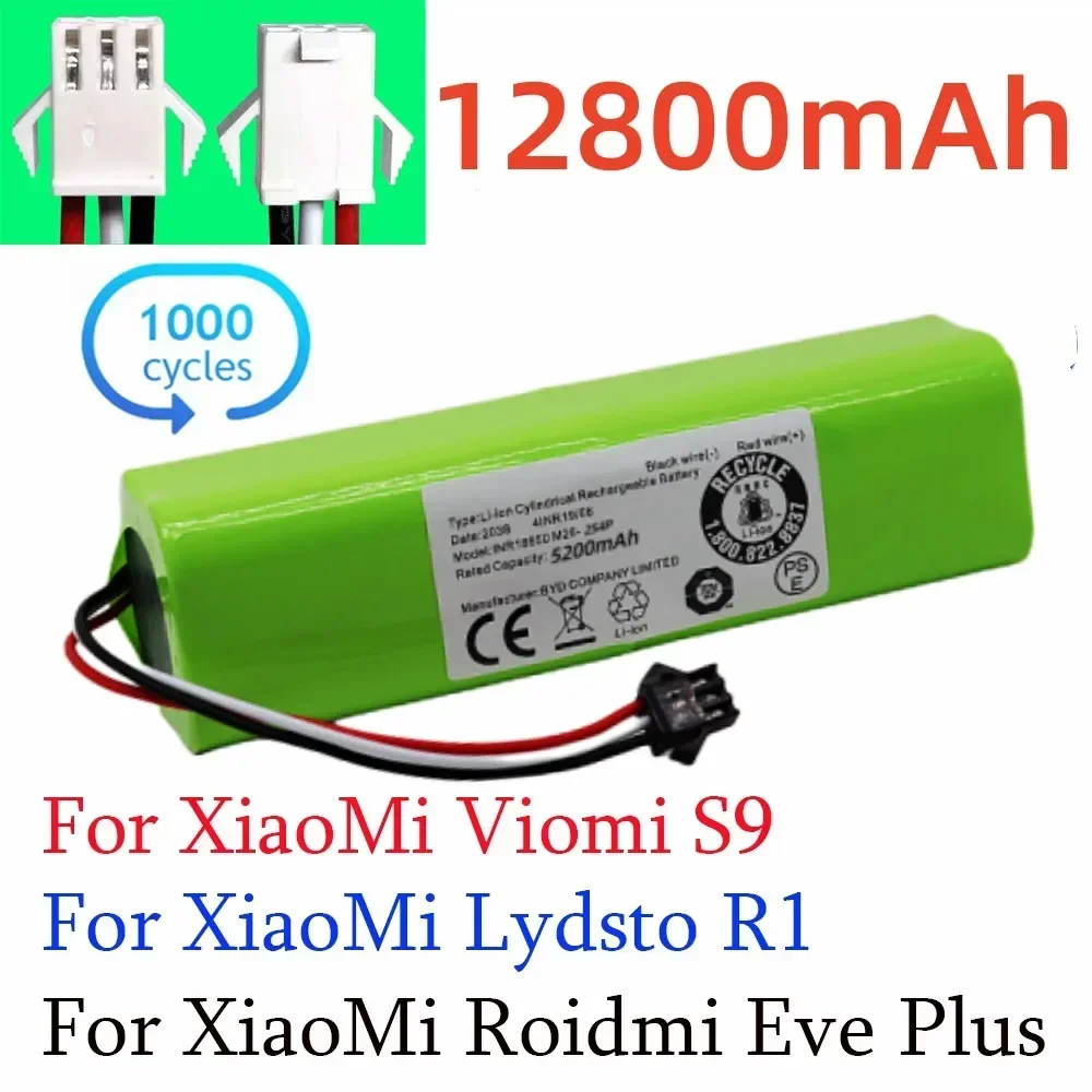 Voor Xiaomi Lydsto R1 Viomi S9 Roidmi Eve Plus Oplaadbare Li-Ion Batterij Robot Stofzuiger R1 Accu 12800Mah