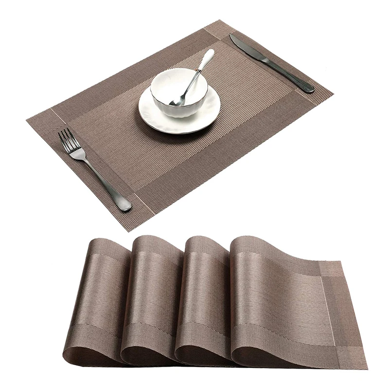 1Pcs Table Mat Set Non-Slip Bowl Pad Coaster Set Washable PVC Dining Table Placemats Modern Home Decoration Accessories