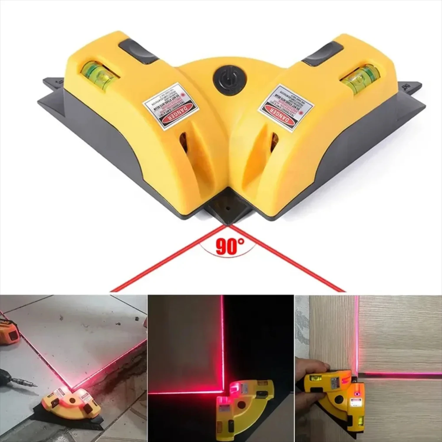 90° Infrared Laser Level Vertical Horizontal Line Projection Square Floor Tiling Level Laser Accurate Measurement