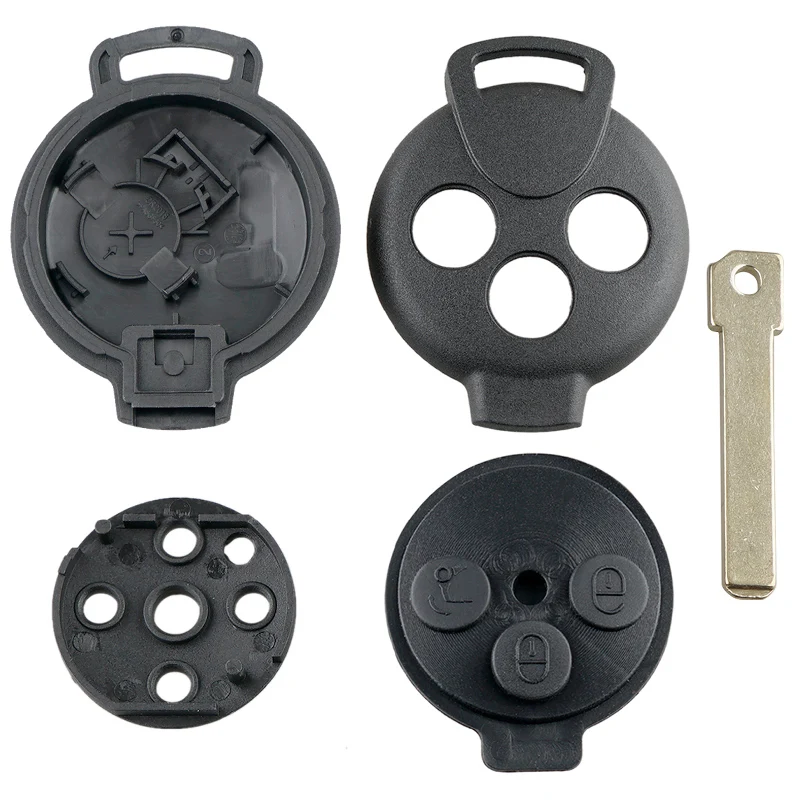 Carcasa de llave de coche con 3 botones, carcasa de llave remota de coche, reemplazo apto para Fortwo 451 2007-2013/mercedes-benz Smart