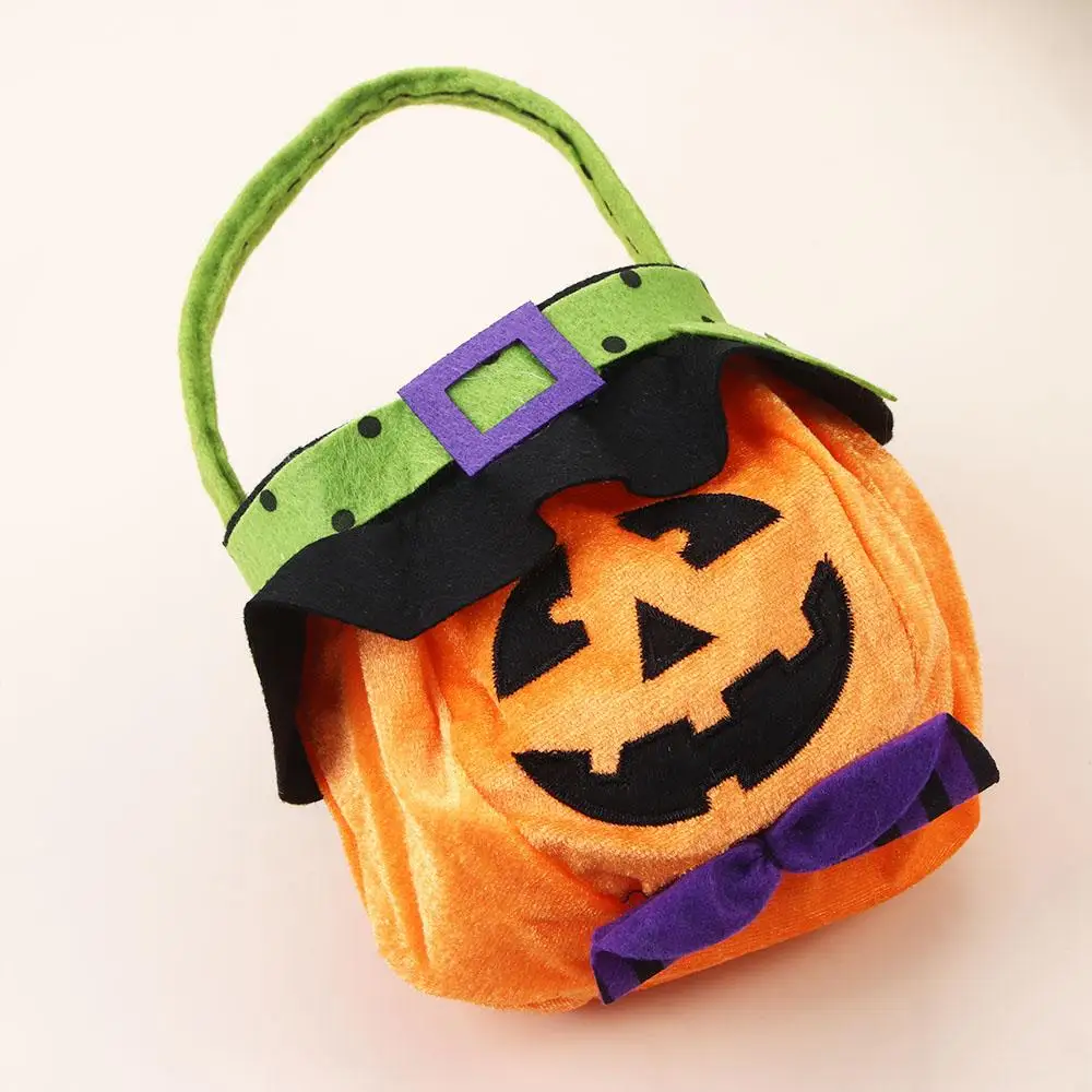 Cesta de regalo de bruja para niños, bolso de mano de calabaza, bolsa de dulces de Halloween, bolsas de botín