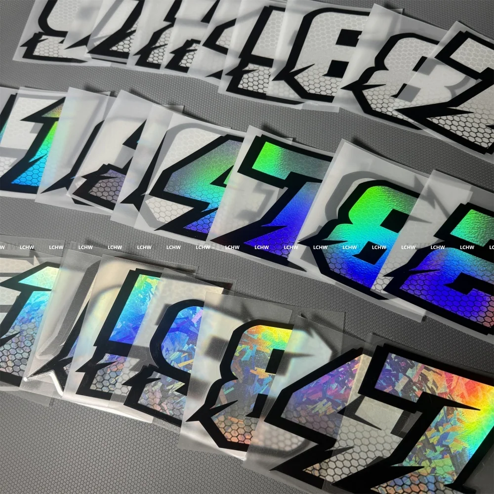 Motorcycle Racing Number Stickers Car Styling Moto Bicycle Cycling Helmet Fuel Tank Body Auto Window Decal