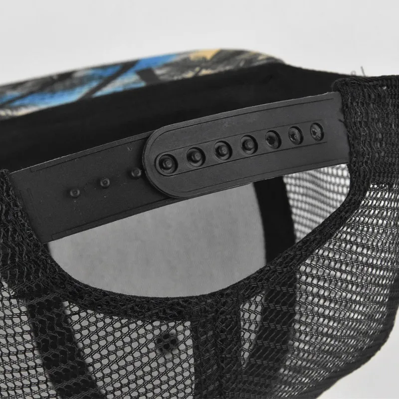 Individuell Bedruckte und Bestickte Baseballkappen mit Flachem Schirm, Kokospalmen-Motiv, Hip-Hop-Stil, Atmungsaktiver Sonnenschutz, Mesh-Trucker-Mütze – Detail 7