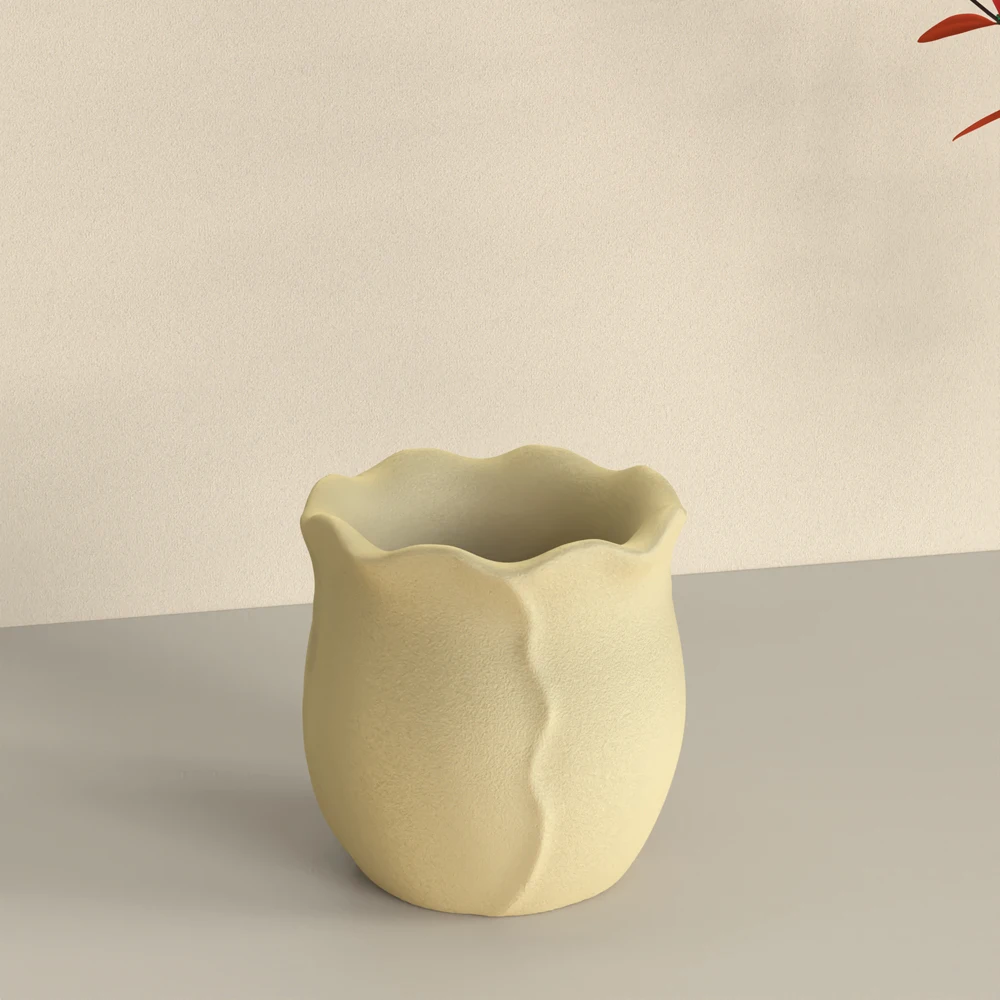 Molde de copo de vela de silicone, molde de flor de tulipa, jarra de concreto, moldes de vaso de flores, estilo europeu, design de decoração de casa