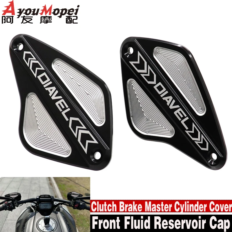 Front Brake Clutch Fluid Reservoir Cover Cap For Ducati Diavel Strada AMG Carbon Cromo 1260 S XDiavel S 2010-2020 2017 2018 2019