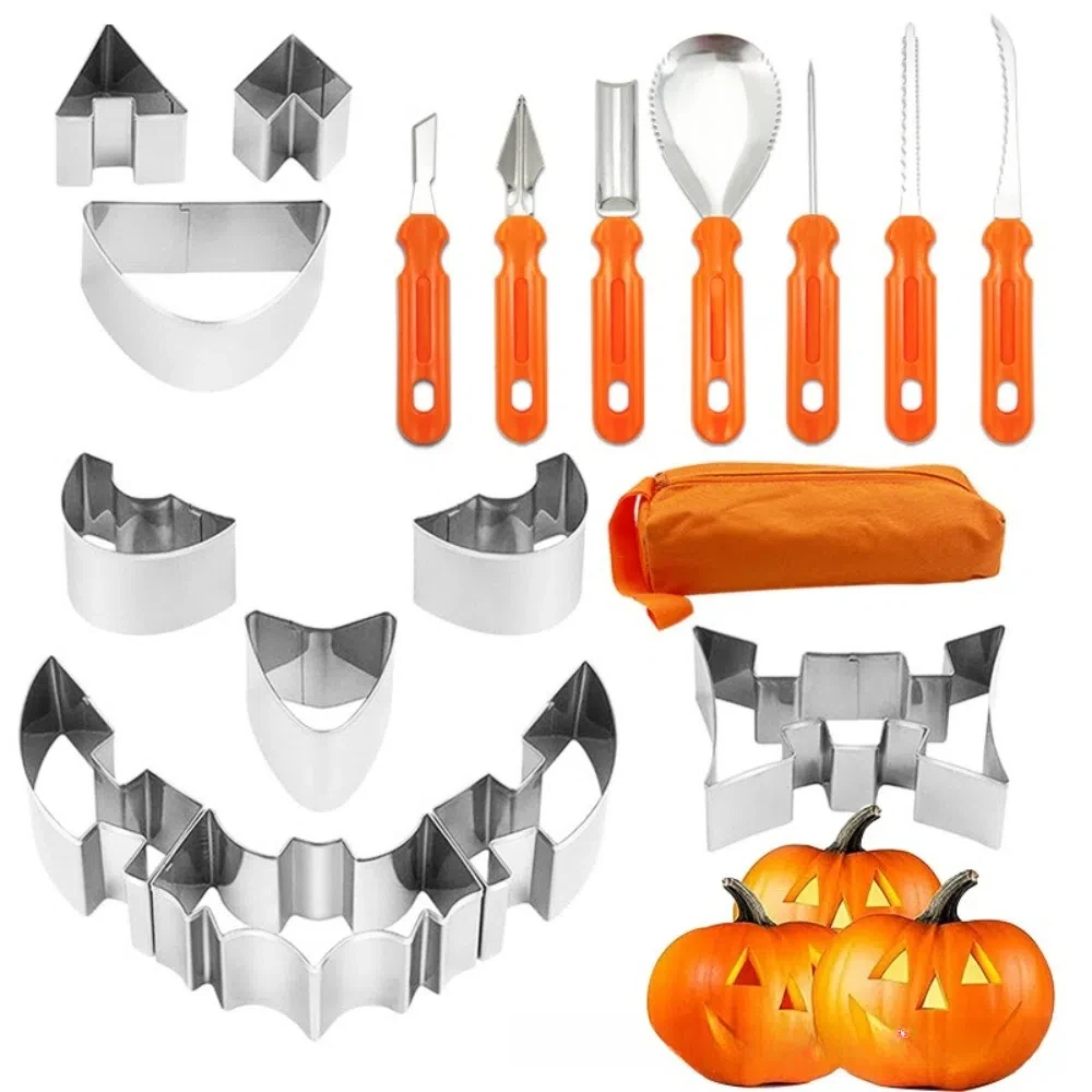 

Halloween Pumpkin Carving Set Bat Pattern Party Decorative Accessories Engraving Knife Stainless Steel Cake Molds