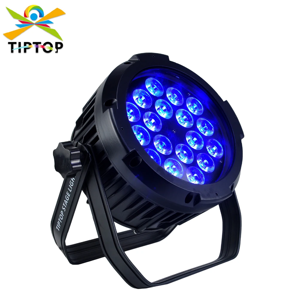 Freeshipping 18x18W RGBWAP 6IN1 Silent Led Par Light No Waterproof Par Aluminum Case Indoor Using Power Con 25 Degree Lens