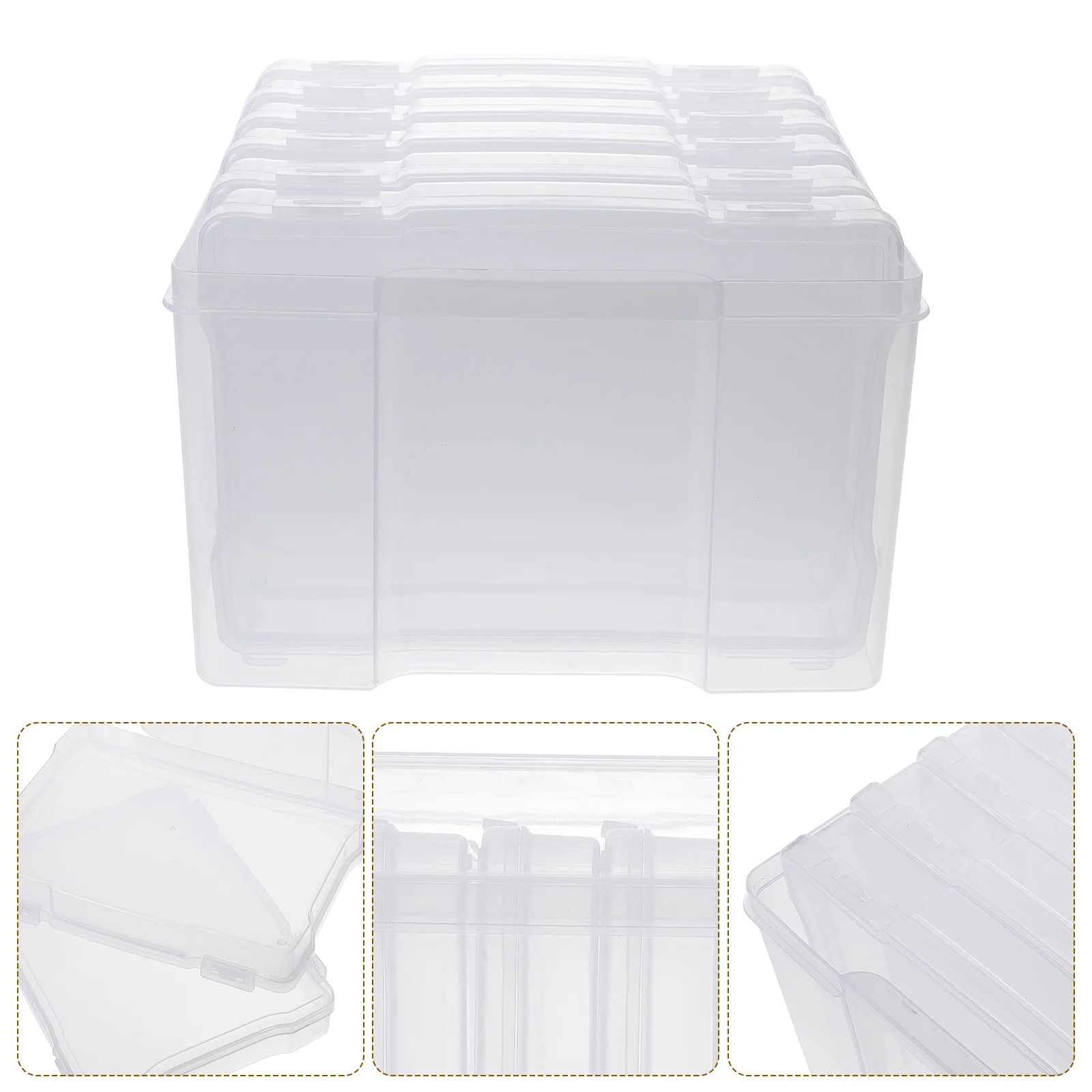 

1Set Fine Workmanship Photo Box Greeting Card Storage Container Secure and Practical for Photos Craft Organizer Set