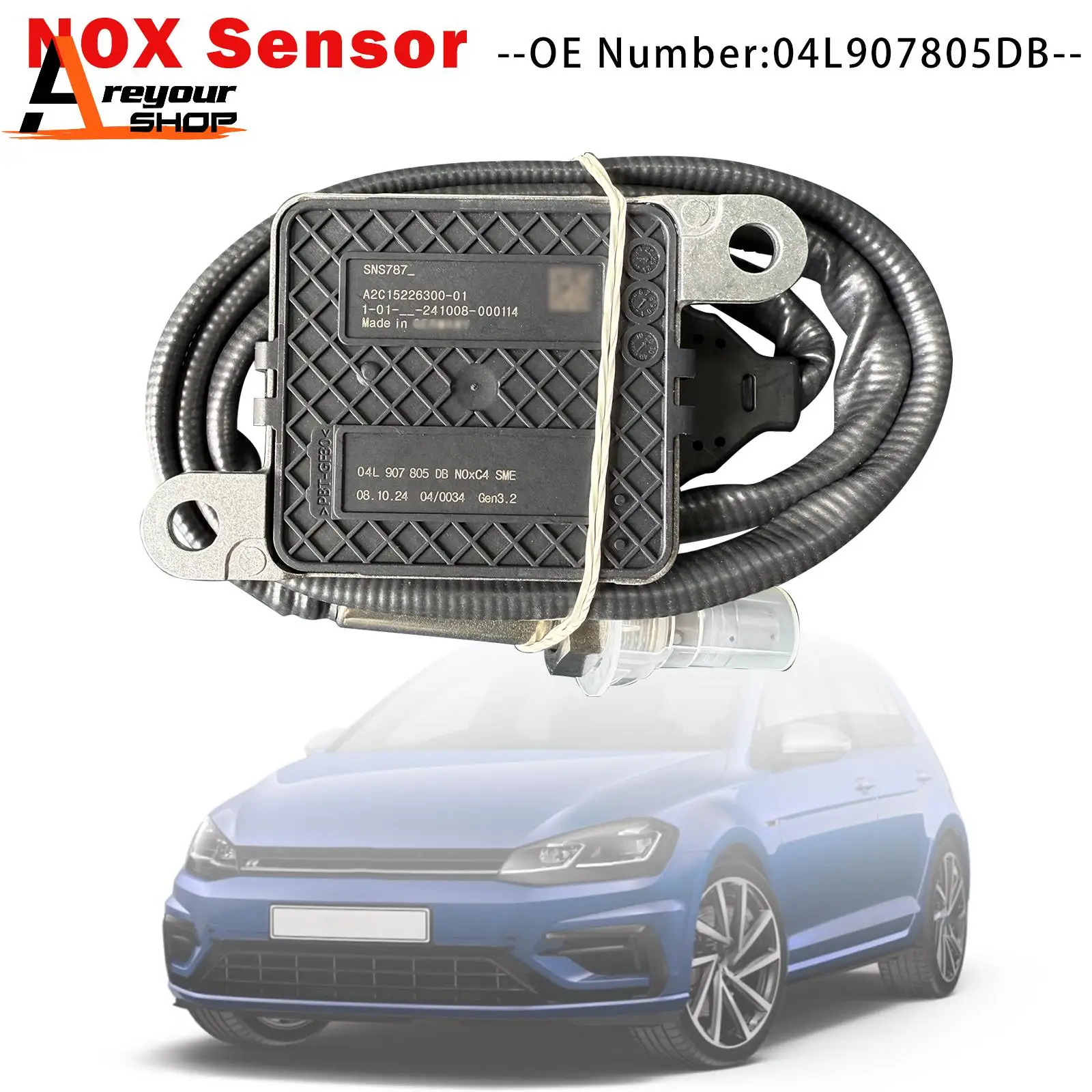 

Areyourshop Nitrogen Oxide Nox Sensor 04L907805DB for VW Audi Seat Skoda